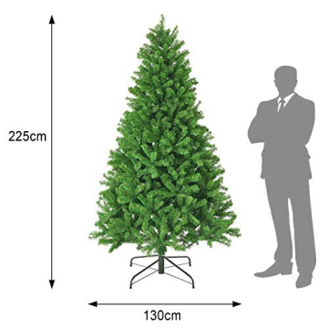 KENSWINO Weihnachtsbaum künstlich, künstlicher Baum, mit Schnellaufbau klappbares Regenschirmsystem, Tannenbaum künstlich 225cm ca.1200 Spitzen, unechter Tannenbaum inkl. Metall Christbaum Ständer… - 7