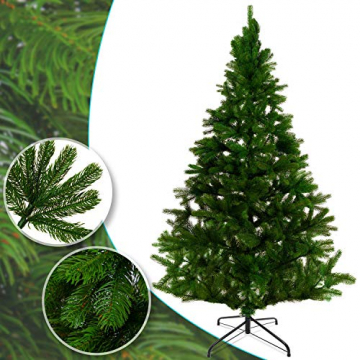 KESSER® Weihnachtsbaum künstlich PE 210cm mit 1246 Spitzen , Tannenbaum künstlich Edeltanne Schnellaufbau inkl. Christbaum-Ständer, Weihnachtsdeko – PE grün 2,1m Tanne Weihnachten - 2