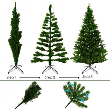 KESSER® Weihnachtsbaum künstlich PE 210cm mit 1246 Spitzen , Tannenbaum künstlich Edeltanne Schnellaufbau inkl. Christbaum-Ständer, Weihnachtsdeko – PE grün 2,1m Tanne Weihnachten - 5