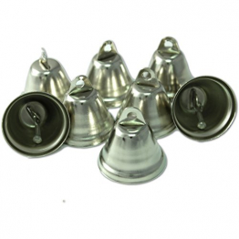 Kleenes Traumhandel 50 Deko-Mini Glocken - 30x20 mm - Silber Farbend Weihnachtsglocken - 1