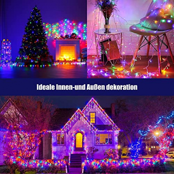 Koicaxy 10m 400 LED Eisregen Lichterkette Außen, Lichtervorhang Aussen Dekorative, IP44 Wasserdicht 8 Modi für Weihnachten Zimmer Party ​Xmas Deko, Weihnachten, Hochzeit, Party - 2