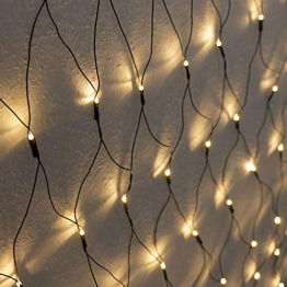 Meisterhome LED Lichternetz 3x3 meter für Außen und Innen, für Weihnachten Deko Garten Hochzeit Party, Warmweiß - 1