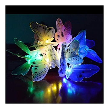 MINGMIN-DZ Dauerhaft 20.12 Led solarbetriebene Schmetterling Fiber Optic-Fee-Schnur-Licht-wasserdichte Weihnachtsaußen Garten Ferien Deko Licht (Wattage : 12 LEDs) - 2