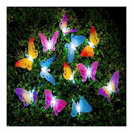 MINGMIN-DZ Dauerhaft 20.12 Led solarbetriebene Schmetterling Fiber Optic-Fee-Schnur-Licht-wasserdichte Weihnachtsaußen Garten Ferien Deko Licht (Wattage : 12 LEDs) - 1