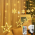 OBOVO LED Sterne Lichterkette mit Schneeflocke,138 LED Erweiterbar Lichtervorhang Lichterkette mit Fernbedienung und Timer,8 Modi Warmweiß Weihnachtsbeleuchtung für Innen Außen Zimmer Weihnachten Deko - 1