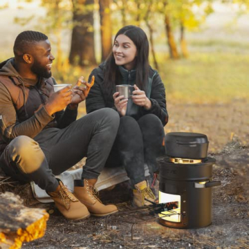 OSTOVE Raketenofen - Der innovative Holzofen ideal für Camping und Kochen im Freien (ALL-BLACK) - 5