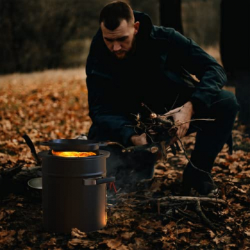 OSTOVE Raketenofen - Der innovative Holzofen ideal für Camping und Kochen im Freien (ALL-BLACK) - 7