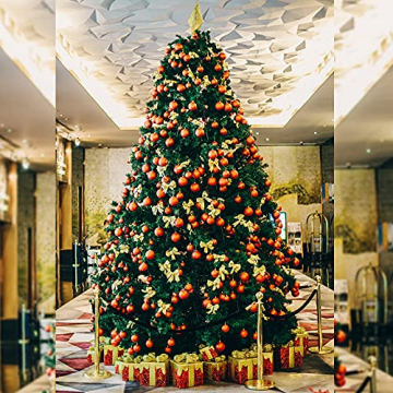 PJDOOJAE Weihnachtsbaum Künstliche Weihnachtsbaumzweige Mit Metallständer Zur Dekoration, Weihnachtsbaum Hoteldekoration 2,1 M Weihnachtsbaum 2,4 M Große Haushaltspuderfreie PVC-Tasche - 2