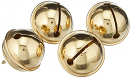 Rayher Metallglöckchen, kugelförmig, 29 mm ø, gold, Beutel 4 Stück, Schellen, Weihnachtsglöckchen, 2503406 - 1
