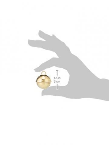 Rayher Metallglöckchen, kugelförmig, 29 mm ø, gold, Beutel 4 Stück, Schellen, Weihnachtsglöckchen, 2503406 - 5