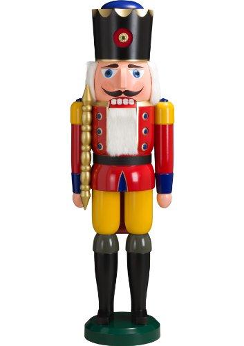 Seiffener Volkskunst 11101/1 Nussknacker Holzfigur Holz König Figur Höhe 100 cm groß rot - 1