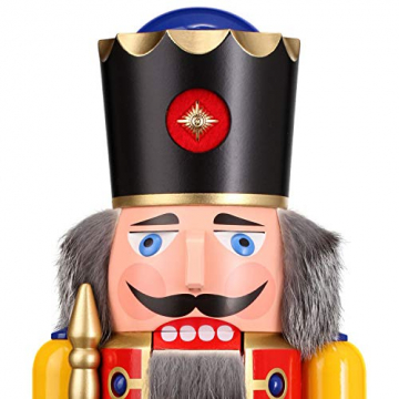 Seiffener Volkskunst Nussknacker Holzfigur Holz König Figur Höhe 50 cm groß (rot) - 3