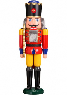 Seiffener Volkskunst Nussknacker Holzfigur Holz König Figur Höhe 60 cm groß (rot) - 1