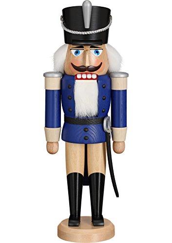 Seiffener Volkskunst Nussknacker Husar 37 cm (blau lasiert) - 1