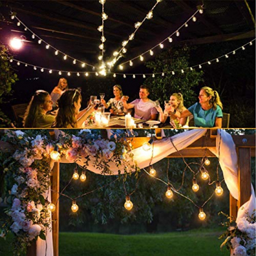 Svater Lichterkette Außen,7.6m 23 Glühbirnen LED G40 Glas Bulbs Garten Lichterkette Terrasse außerhalb,IP44 Wasserdichte Retro Beleuchtung für Innen/Außen Lichterketten,Party,Hochzeit,Weihnachten - 8