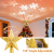 Weihnachtsbaumspitze Stern mit Schneeflocken LED Projektor, Elktry Strombetrieben Christbaumspitze Stern, Rotierendes LED-Licht als funkelnden dynamischen Schneeflocke, Baumspitze mit Lichtern - Gold - 3