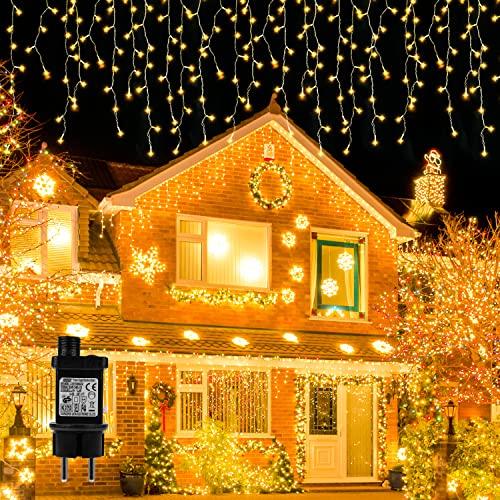 Weihnachtsbeleuchtung Außen - 10M 400 LED Eisregen Lichterkette 