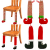 4 PCS Santa Claus and Elf Christmas Chair Cover Decoration, Shoe Boots Leg Novelty Table and Chair Leg Cover Santa Claus Foot, Christmas Stretch Dining Chair Cover Stretch Detachable Protective Cover - 1