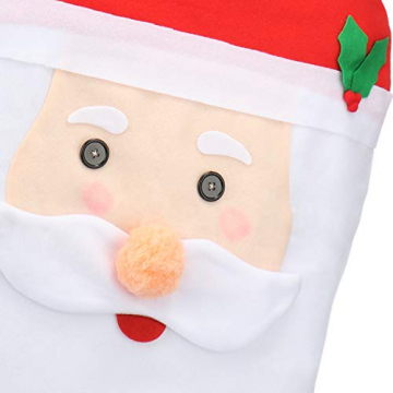 com-four® 2X Premium Stuhlhussen Abdeckung Weihnachtsmann, detailreiche Dekoration zum Überziehen auf den Stuhl für Weihnachten (02 Stück - Santa Claus) - 4