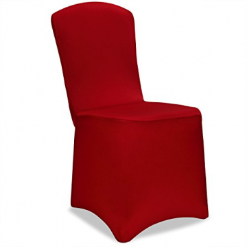 Deuba Stuhlhussen Stretch 4er Set Bordeaux-Rot Dehnbar Waschbar Weihnachten Hochzeit Event Universal Husse Bezug Überzug - 2