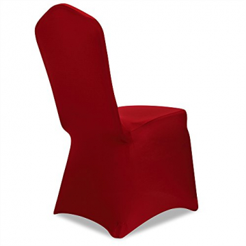 Deuba Stuhlhussen Stretch 4er Set Bordeaux-Rot Dehnbar Waschbar Weihnachten Hochzeit Event Universal Husse Bezug Überzug - 3