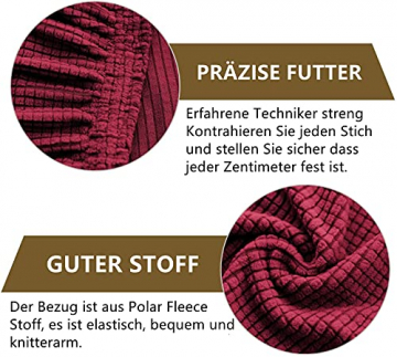 Stuhlhussen 4er Set Stuhlbezug plüsch Stretch Schonbezug Für Stühle Abnehmbare Waschbar Elastische Stuhlschutzbezüge Universal Esszimmer Esszimmerstühle Hochzeit Partys Deko (Weinrot, 4 Stück) - 4