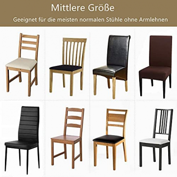 Stuhlhussen 4er Set Stuhlbezug plüsch Stretch Schonbezug Für Stühle Abnehmbare Waschbar Elastische Stuhlschutzbezüge Universal Esszimmer Esszimmerstühle Hochzeit Partys Deko (Weinrot, 4 Stück) - 8