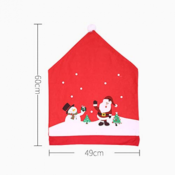 Weihnachtsstuhlbezug, walenbily 6 Stück Weihnachtsdeko Dining Stuhlhusse Santa Claus Bedruckt Weihnachtsmann, Schneemann 60x49cm für Stuhlabdeckung im weihnachtlichen - 2