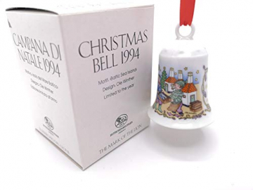 Hutschenreuther Weihnachtsglocke 1994 Ostseeinsel, mit Originalverpackung, Porzellanglocke Weihnachten Baumschmuck Glocke Design von Ole Winther / Porcelain bell / Campanella porcellana - 3