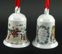 Hutschenreuther Weihnachtsglocke 1999*Rarität, Glocke, Porzellanglocke, Weihnachten, Baumanhänger, Anhänger, Baumschmuck - 1