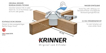 KRINNER Design Weihnachtsbaum Christbaumständer Kopenhagen Eiche/weiß inkl. Fußpedal-und Einseiltechnik für Baumhöhe bis 2,5m 95021 - 4