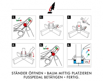 KRINNER Design Weihnachtsbaum Christbaumständer Kopenhagen Eiche/weiß inkl. Fußpedal-und Einseiltechnik für Baumhöhe bis 2,5m 95021 - 7