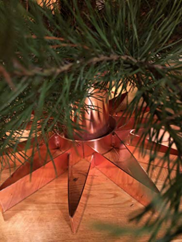 Metall Weihnachtsbaumständer, Sternförmige Weihnachtsbaumständer, Tannenbaumständer mit Wasserbehälter, Christbaumständer für echte Bäume bis zu Einer Höhe von 2,5 m (schwarz) - 4