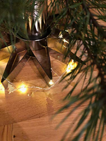 Metall Weihnachtsbaumständer, Sternförmige Weihnachtsbaumständer, Tannenbaumständer mit Wasserbehälter, Christbaumständer für echte Bäume bis zu Einer Höhe von 2,5 m (schwarz) - 6