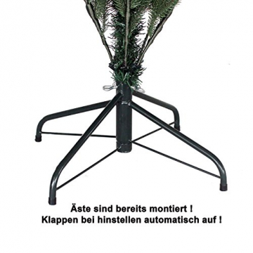 RS Trade HXT 1418 künstlicher PE Spritzguss Weihnachtsbaum 240 cm (Ø ca. 147 cm) mit ca. 6980 Spitzen, schwer entflammbarer Tannenbaum mit Schnellaufbau Klappsysem, inkl. Metall Christbaum Ständer - 5
