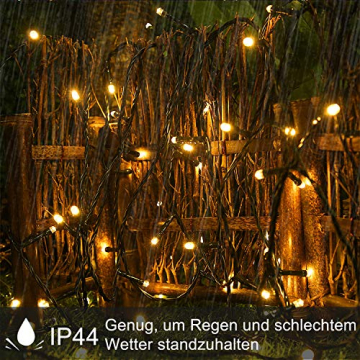 UISEBRT 100m 1000 LED Lichterkette Außen Innen Dekoration für Weihnachten, Ostern, Halloween, Hochzeit, Party, mit 8 Leuchtmodi, Wasserdicht IP44 (100m 1000LED, Warmweiß) - 2