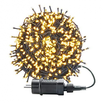 UISEBRT 100m 1000 LED Lichterkette Außen Innen Dekoration für Weihnachten, Ostern, Halloween, Hochzeit, Party, mit 8 Leuchtmodi, Wasserdicht IP44 (100m 1000LED, Warmweiß) - 1