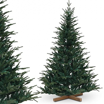 Urhome Künstlicher Weihnachtsbaum mit Ständer Nordmanntanne - 220 cm hoher Christbaum Dekobaum PVC Kunstbaum Tannenbaum Schnellaufbau Klappsystem Baum für Weihnachten - 1