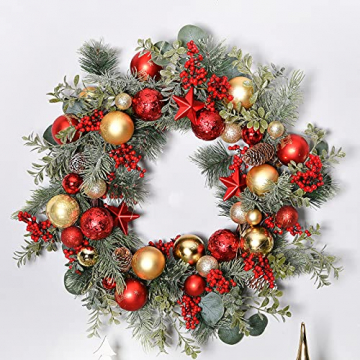 YILEEY Weihnachtskugeln Weihnachtsdeko Set Rot und Gold 88 STK in 21 Farben, Kunststoff Weihnachtsbaumkugeln Box mit Aufhänger Christbaumkugeln Plastik Bruchsicher, Weihnachtsbaumschmuck, MEHRWEG - 6