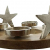 Adventskranz Silbersterne aus Holz & Alu, Tischkranz mit 4 Kerzenhaltern - 3