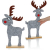 com-four® 2X dekorativer Aufsteller für Weihnachten - Rentier aus Filz mit stabilem Standfuß aus Holz - Rentierfigur als Weihnachtsdeko [Auswahl variiert] (02 Stück Rentier 54cm grau) - 3