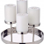 EDZARD Adventskranz / Kerzenleuchter Marbella (Ø 31 cm, H 16 cm) aus Edelstahl - Kerzenhalter, Kerzenständer Silber für Stumpenkerzen - Deko Kerzen, Tischdeko, Silber Deko für Kerzen - als Geschenk - 1