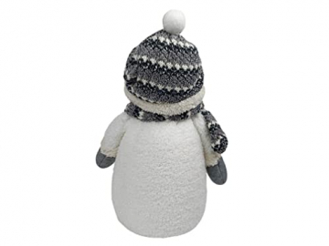 Gravidus niedlicher LED Deko Schneemann beleuchtete Dekofigur mit Schal, Mütze und Handschuhe ca. 33 cm Hoch, Weihnachtsdekoration für den Innenbereich - Ideal zum Verschenken, Weiß, Grau, Beige - 7