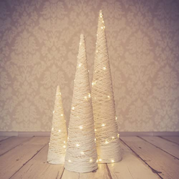 Led Pyramide Weihnachten 3er Set Weihnachtsbeleuchtung Pyramide Leuchtpyramide Weihnachten Lichterkegel Lichtpyramide Innen Weihnachtspyramide Fenster Lichterpyramide Gross Christmas Pyramid weiss - 1