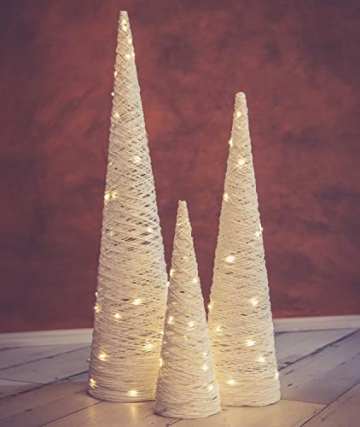 Led Pyramide Weihnachten 3er Set Weihnachtsbeleuchtung Pyramide Leuchtpyramide Weihnachten Lichterkegel Lichtpyramide Innen Weihnachtspyramide Fenster Lichterpyramide Gross Christmas Pyramid weiss - 6