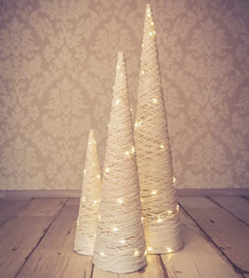 Led Pyramide Weihnachten 3er Set Weihnachtsbeleuchtung Pyramide Leuchtpyramide Weihnachten Lichterkegel Lichtpyramide Innen Weihnachtspyramide Fenster Lichterpyramide Gross Christmas Pyramid weiss - 8