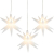 LED-Stern, 3 Stück in Weiß, batteriebetrieben, Ø10cm | Timer-Funktion: 6 Stunden AN | 18 Stunden AUS | Kabellänge: 1,5m | mit 16 Strahlen & 1 LED-Licht in Warmweiß | Fenster-Deko zu Weihnachten - 1