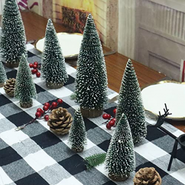 Mini Weihnachtsbaum Künstlicher, 4 Stück Mini Tannenbaum Künstlich mit Schnee-Effek, Klein Mini Christbaum 10/15/20/25 cm (Grün) - 6
