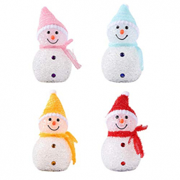 SOLUSTRE 4 Stücke LED Solarleuchten Schneemann Figur Solar Gartenstecker Weihnachten Beleuchtet Beleuchtung Garten Solarlampen Nachtlicht Weihnachtsdeko Lampe für Außen Outdoor Rasen Terrassen Deko - 1