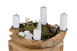 Trendy Home GmbH großer Adventskranz Adventsschale Teak Wurzelschale Teakschale Holzschale Obstschale Schale rund Ø 50 cm Dekoschale - 1